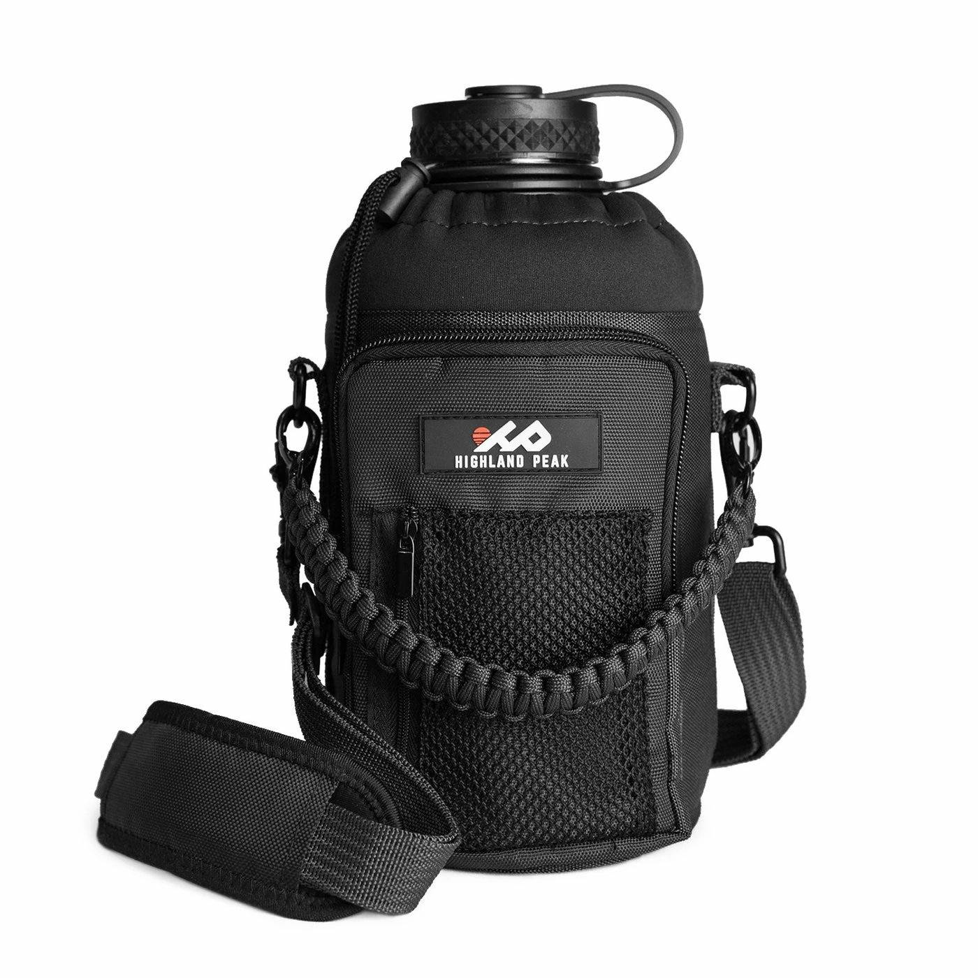 64oz Sleeve/Pouch with Paracord Survival Carrying Handle (Black)